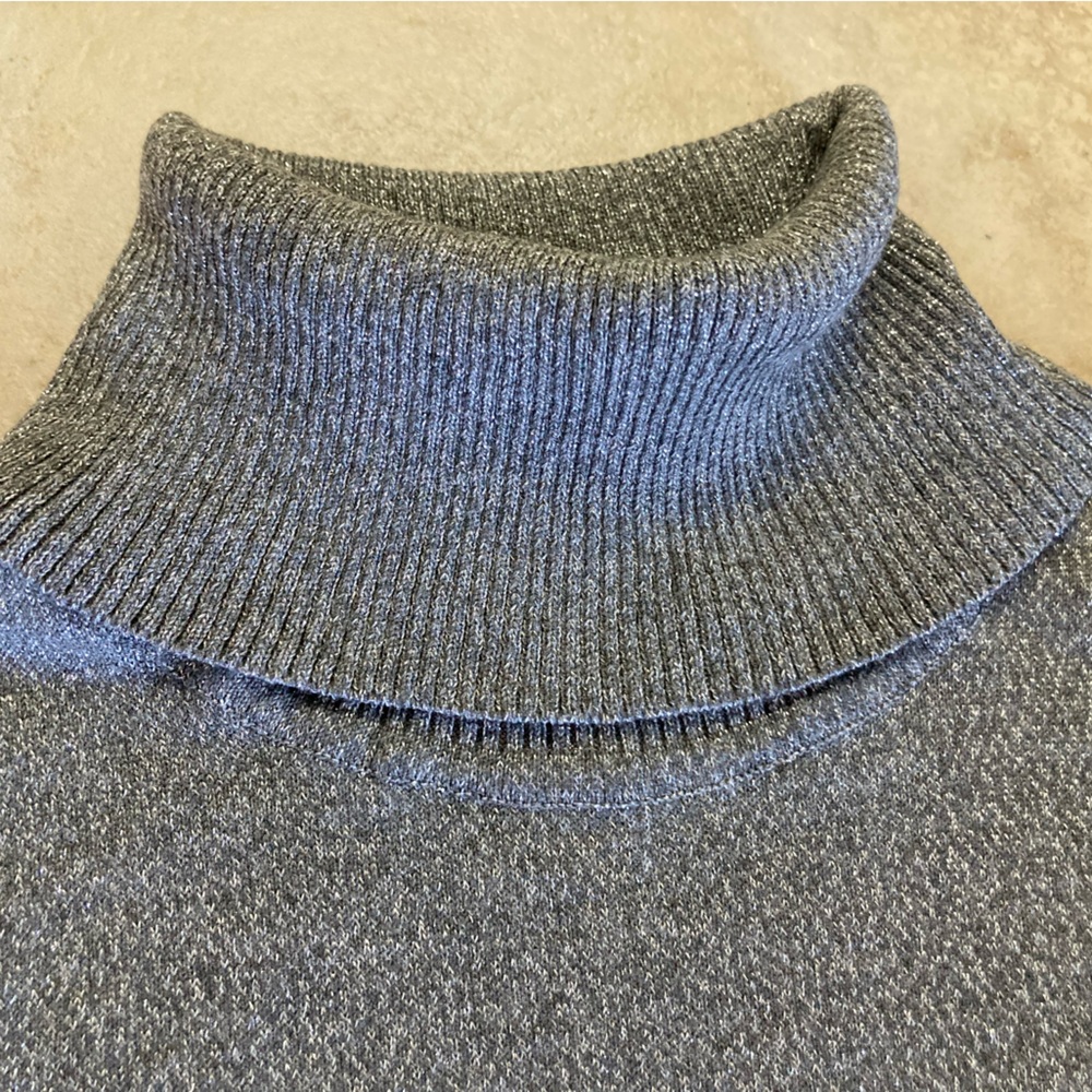Calvin Klein Metallic Turtleneck Sweater Gray Size M - Picture 3 of 8